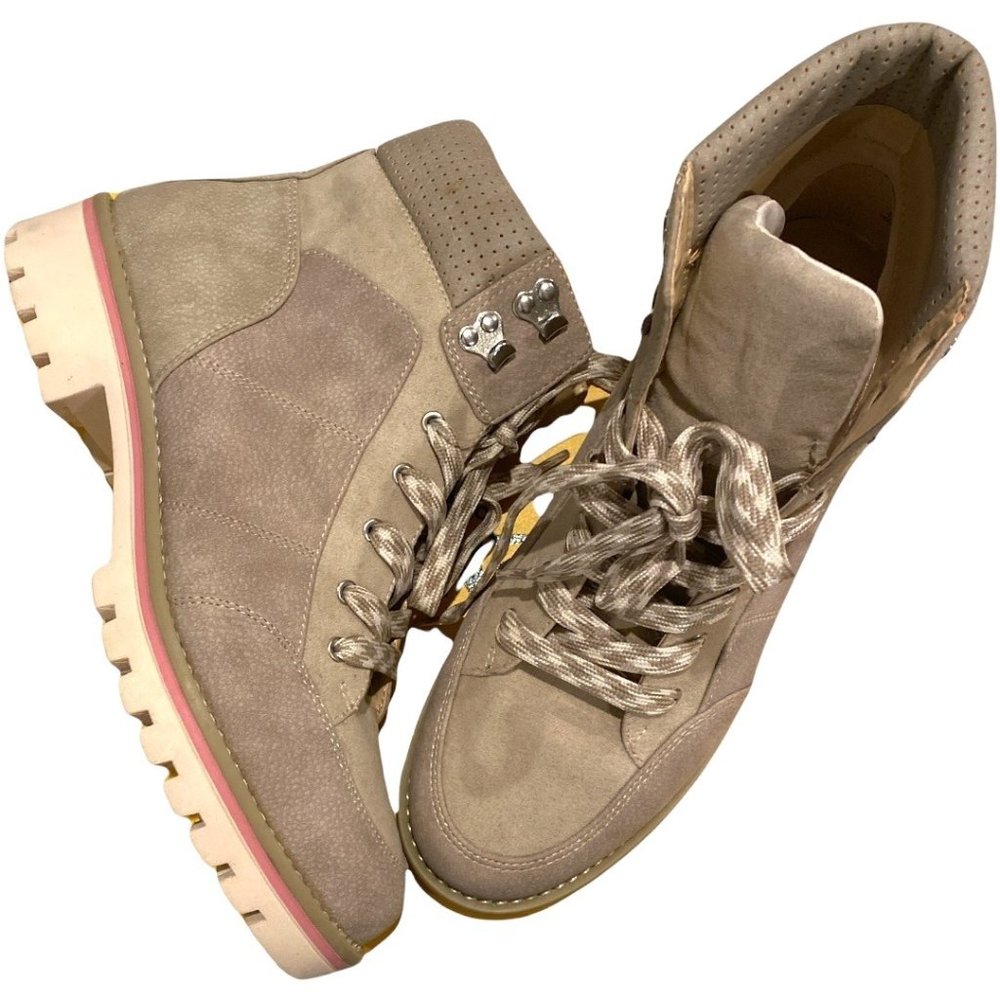 Sole Society So-Taleese Glaze White Joey Boot Taupe Cream Gray Size 8 Womens